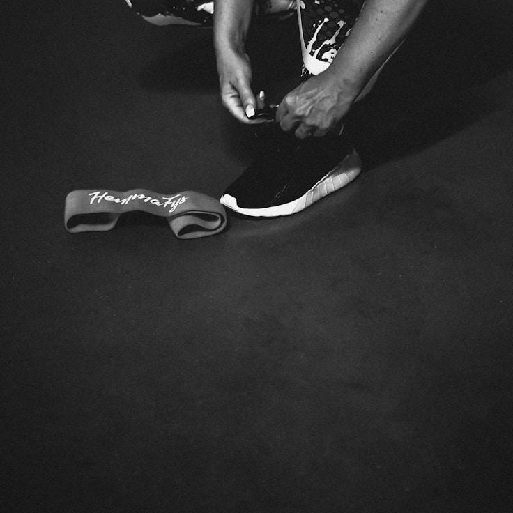 Weight training area with free weights and machines